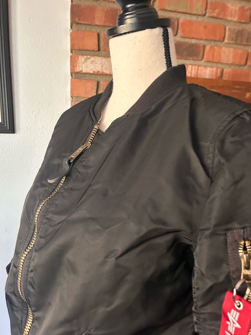 Alpha Industries 'MA-1' Slim Fit Bomber Jacket in Black Sz XS - Picture 7 of 12